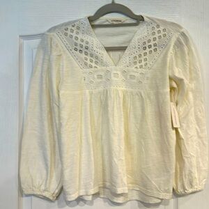 Women’s Lucky Brand long sleeve shirt. Cream Color. New with Tags. Size XS.